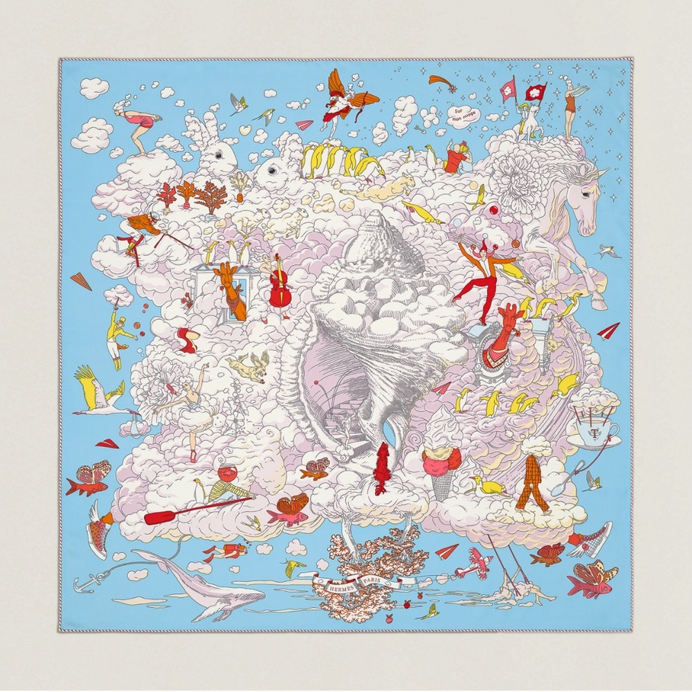 Hermes 90x90 silk scarf Sur Mon Nuage brand new